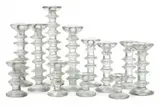 Timo Sarpaneva, 'Festivo' Glass Candlesticks, Ca. 1970 12 PCS, Ca. 1970, rendered in frosted glass
