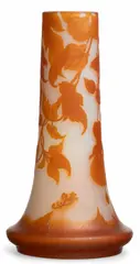 Cameo Glass Vase, Nasturtium Flowers, Ca. 1910 by Galle, Ca. 1910, sold Apr 2025