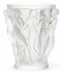 Lalique, 'Bacchantes' Frosted Crystal Vase