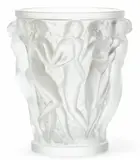 'Bacchantes' Frosted Crystal Vase by Lalique, sold Apr 2025