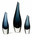 Vases, Blue to Clear 9.8", 7", 6" 3 PCS by Tapio Wirkkala, sold Apr 2025