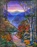 Scenic Window, Ca. 1923, 'James E. Davidson Window' by Tiffany Studios, Ca. 1923, sold Feb 2025