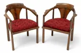 Edward Wormley, for Dunbar (American) Walnut & Rosewood Model 935 Horseshoe Chairs, Ca. 1970