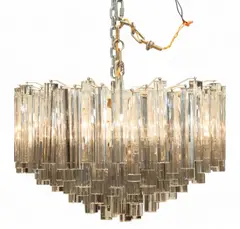 Mid Centrury Modern Seven-Tier Glass Chandelier, Ca. 1960 by Venini, Ca. 1960, sold Feb 2025