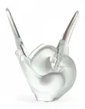 'Sylvie' Frosted Crystal Dove Form Vase by Lalique, sold Feb 2025