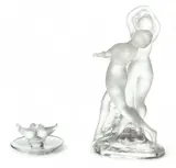 'Deux Danseuses' Frosted Crystal Figurine & 'Colombes' Pin Tray by Lalique, sold Feb 2025