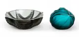 Royal Palm Bud Vase & Open Bowl by Lalique, sold Feb 2025