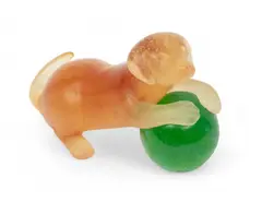 Pate-De-Verre Animal Sculpture, 'Chiot Et Ballon (Puppy And Balloon)' by Daum, sold Feb 2025