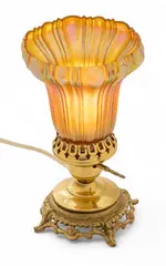 Frederick Carder, Era, Steuben (American) Gold Aurene Glass Shade & Ca. 1903-1933, H 4.75'' Dia. 4.5'', Ca. 1903
