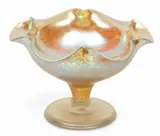 Papillon Candia Glass Footed Compote, 1898, Depth 8" by Loetz, 1898, sold Nov 2024
