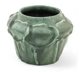 Pewabic, Matte Green Glazed Lily Pad Vase, Ca. 1900-1905, Ca. 1900