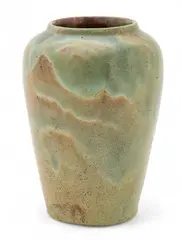 Green to Brown Matte Glazed Earthenware Vase, Ca. 1904 by Pewabic, Ca. 1904, sold Nov 2024