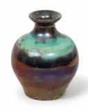 Pewabic, Iridescent Glaze Bud Vase, 1908-1967