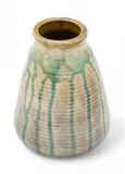 Pewabic, Drip Glaze Ribbed Ceramic Vase, 1910-1967