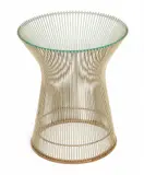 for Knoll, Glass Top Occasional Table by Warren Platner, Chromed steel wire frames with inset glass tops, sold Nov 2024