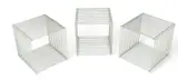 Verner Panton, Chromed Metal Wire Cube Tables/benches Ca. 1970s, 3 pcs
