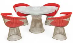 Warren Platner, for Knoll Studios (American) Dining Table And Armchairs, 5 pcs