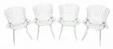 Harry Bertoia, for Knoll, Chromed Steel Wire Side Chairs, Ca. 1970s, Depth 21" 4 pcs