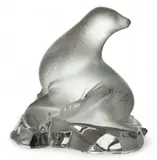 Frosted Crystal Seal Decorative Figure, Depth 5.5" by Lalique, sold Nov 2024