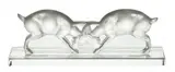 'Deux Chevres' Frosted Crystal Goats Figure, Depth 2.75" by Lalique, sold Nov 2024