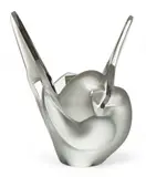 'Sylvie' Frosted Crystal Vase, Depth 3.75" by Lalique, sold Nov 2024