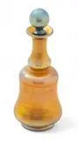 Gold Aurene Glass Cologne Bottle, Blue Aurene Stopper, Ca. 1910 by Alexander Joseph von Steuben, Ca. 1910, sold Oct 2024