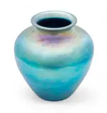 Blue Aurene Bulbous Glass Vase, Ca. 1910 by Alexander Joseph von Steuben, Ca. 1910, sold Oct 2024