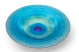 Blue Aurene Glass Pedestal Centerpiece Bowl by Alexander Joseph von Steuben, sold Oct 2024