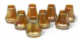 Gold Aurene Glass Shades 1910-1930, 7 pcs by Alexander Joseph von Steuben, 1910, sold Oct 2024