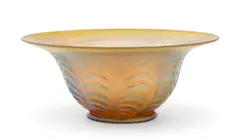 Frederick Carder, Era, Steuben (American) Gold & Blue Aurene Glass Bowl, Ca. 1910, Ca. 1910