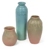 Art Nouveau Style Matte Glaze Vases, 1920-1927, 3 pcs by Rookwood Pottery, 1920, sold Oct 2024