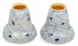 Frederick Carder, Era, Steuben (American) Threaded Calcite on Gold Aurene Glass Light Shades, Ca. 1903-1933, 1 Pair