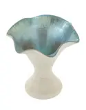 Frederick Carder, Era, Steuben (American) Blue Aurene on Calcite Glass Vase, Ca. 1930