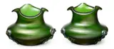 Crete Glatt with Applied Blue Silberiris Lobe Vases, Ca. 1898, 1 Pair by Loetz, Ca. 1898, sold Oct 2024