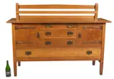 Gustav Stickley, Craftsman Oak Sideboard, -1942) Arts & Crafts oak sideboard with two cabinet doors