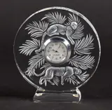 French Art Glass Mantle Clock by Lalique, sold Jan 2026