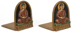 Tiffany Studios, Buddha Bookends, Pair of bronze Buddha bookends