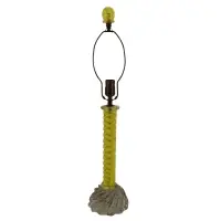 Barovier, & Toso Glass Lamp, canary yellow glass column lamp atop a clear shaped glass base