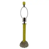 Barovier, & Toso Glass Lamp, canary yellow glass column lamp atop a clear shaped glass base