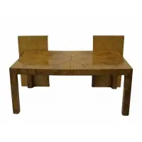 Milo Baughman, for Thayer Coggin Midcentury, A great original burl walnut table with matching grain and 2 leaves
