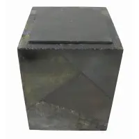 Paul Evans, Slate Top Cube Table, Nice original cube in mixed metal with slate insert