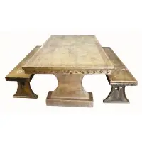 Richard Kuehne, A one of a kind set of table (30" h x 80" x 42") and benches (19" x 15" x 70")