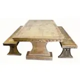 Richard Kuehne, A one of a kind set of table (30" h x 80" x 42") and benches (19" x 15" x 70")