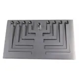 Judaica. Yaakov Greenvurcel, Design Y Greenvurcel Jerusalem, A modern anodized aluminum wall-mounted Chanukah menorah designed by Yaakov Greenvurcel