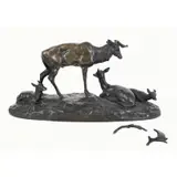 Antoine-Louis Barye, Daim, Daine, et Deux Faons ou Famille de Dain, Bronze