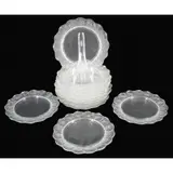 Lalique, France Set Of 12 Hornfleurs Plates