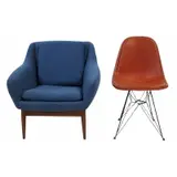 Charles Eames, Eiffel Tower Chair Together with an, Upholstered Lounge Chair