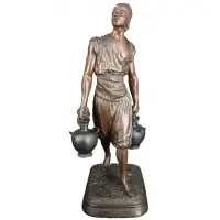 Jean Didier Debut, "Porteur d 'Eeu TUNISIEN, Large Orientalist bronze sculpture with nice original brown patina