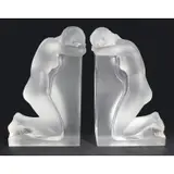 Lalique, France Pair Of Crystal Bookends