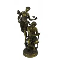 Édouard Pépin, Nice quality and original patina, Gilt bronze sculpture of a dancing couple
